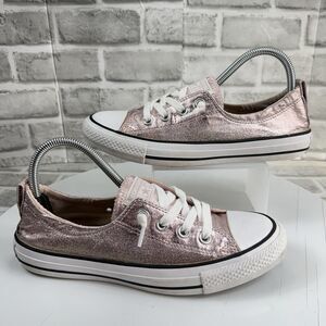 Converse Chuck Taylor All Star Women's 8 Shoreline Rose Gold Metallic Sneakers